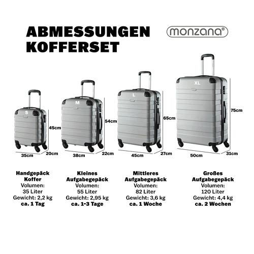 MONZANA Hartschalenkoffer-Set Essential, 4-teilig