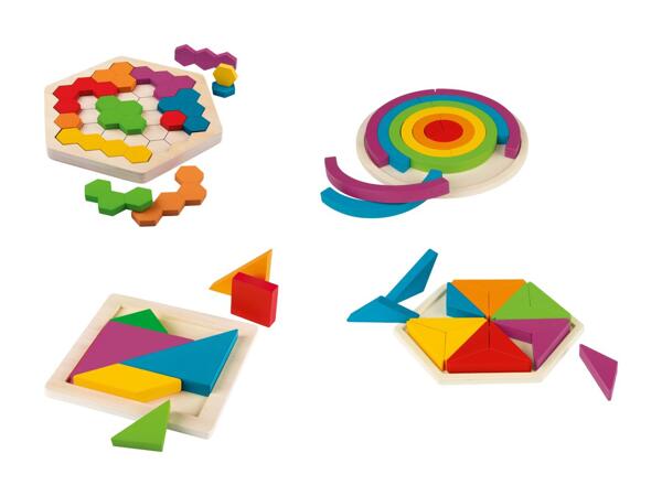 Puzzle formes arc-en-ciel en bois
