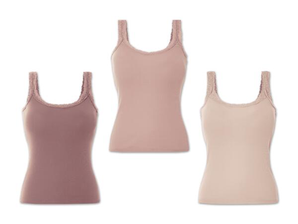 Damen Top mit Spitze, 3 Stück