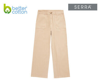Women's Wide Leg Cropped Pants or Denim Jeans