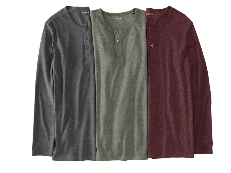 Men's Long-Sleeved Top with Button Fastening