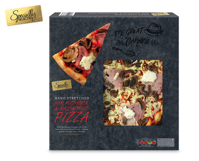 Specially Selected Ham, Mushroom and Mascarpone Pizza