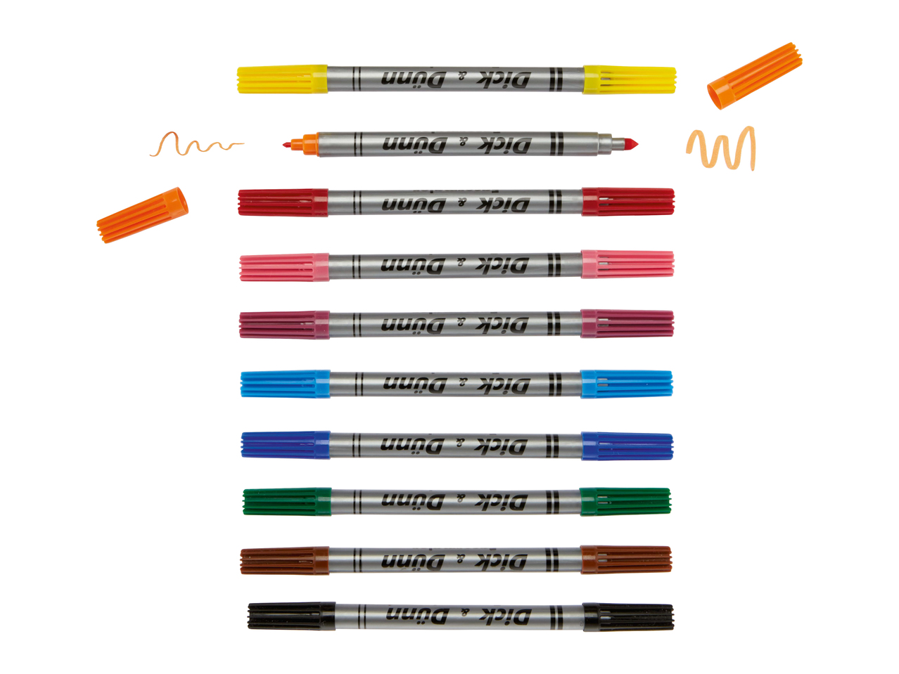 Feutres double pointe, lot de 10