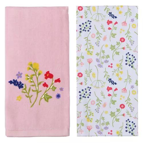 16" x 28" Kitchen Towels - Floral, 2 pack
