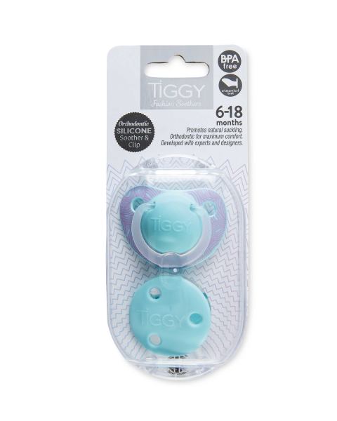 6-18 Months Lilac Zig Soother & Clip