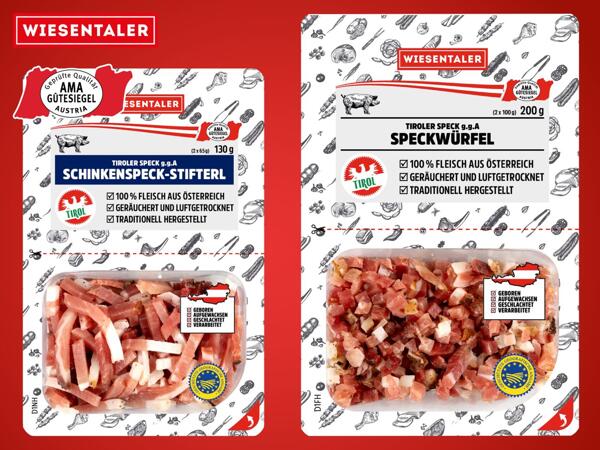 Schinkenspeckstifterl oder Speckwürfel