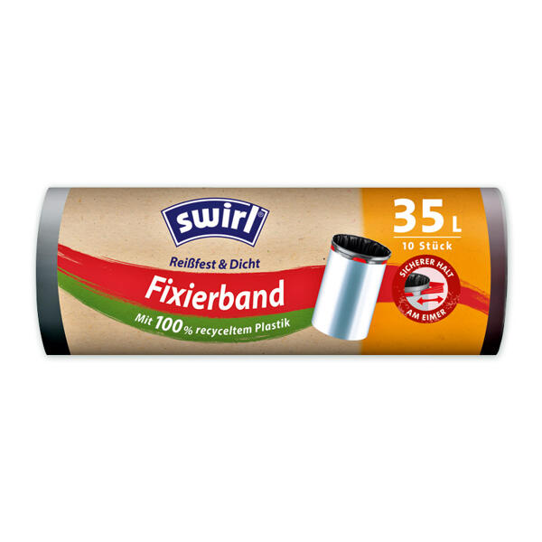Müllbeutel mit Fixierband