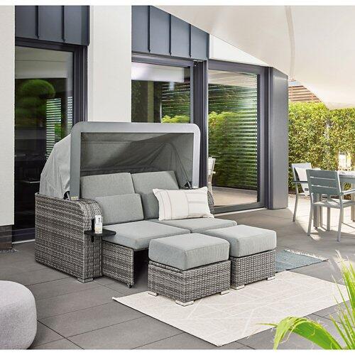 HOME DELUXE Strandkorb mit Liegefunktion und Abdeckung