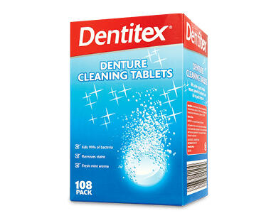 Denture Cleaning Tablets with Bonus Denture Brush 96pk/108pk