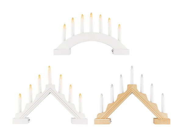 Arc de lumière en bois à LED