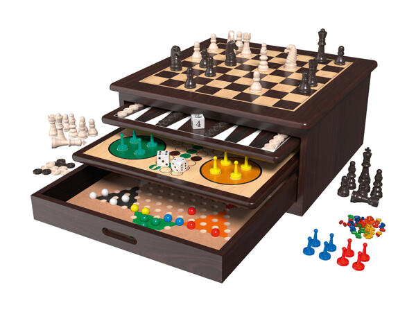 Malette de jeux en bois, 10 jeux