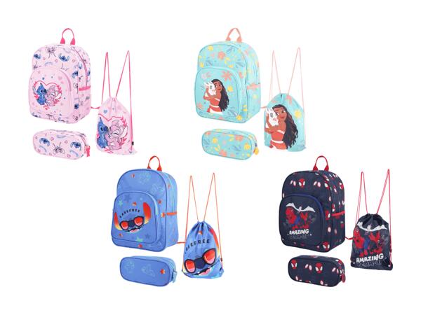 Sac à dos avec sac de gymnastique et trousse
