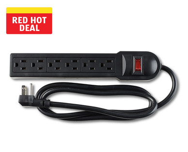 Easy Home 6-Outlet Surge Protector Strip or Wall Tap
