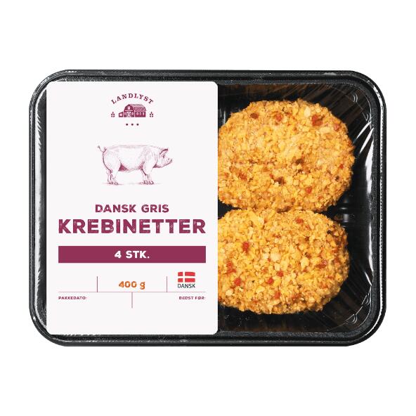 LANDLYST Krebinetter, panerede schnitzler eller cordon bleu