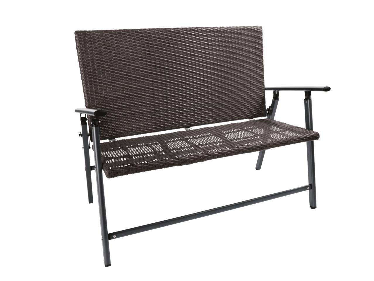 FLORABEST Wicker Folding Bench