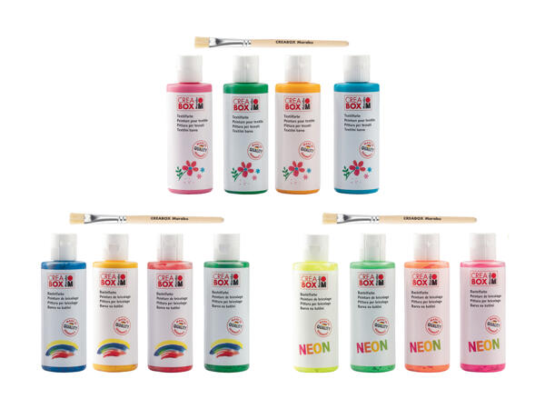 Set de peintures pour le bricolage/​​le textile pour enfants, 5 pièces