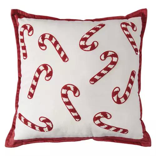 17" x 17" Holiday Decor Pillow - Candy Canes