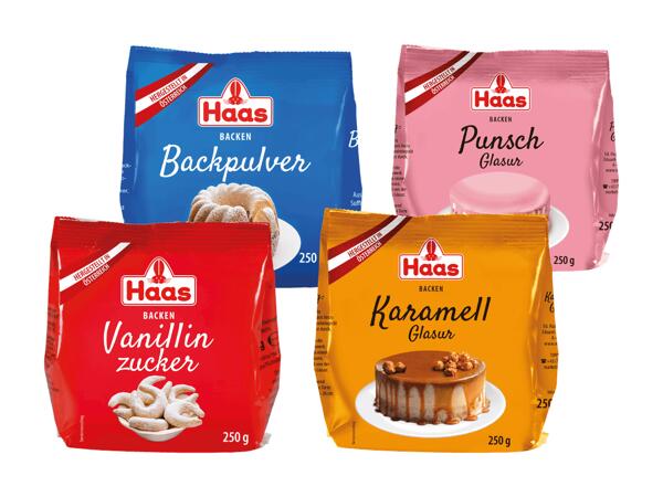 Vanillinzucker, Backpulver, Punsch- oder Karamellglasur