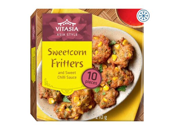 Vitasia Sweetcorn Fritters And Sweet Chilli Sauce