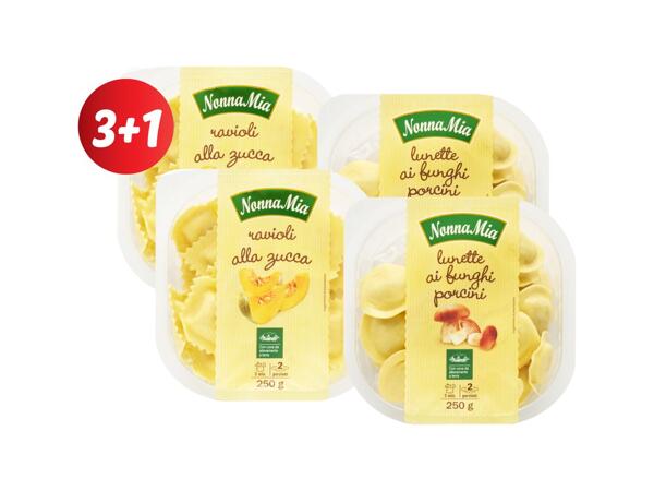 Ravioli with Pumpkin or Lunette with Porcino Mushrooms
