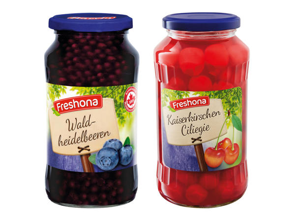 FRESHONA Waldheidelbeeren oder Kaiserkirschen