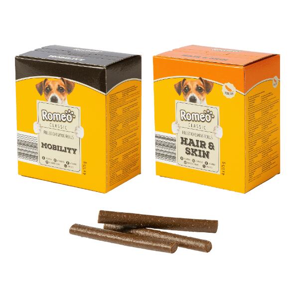 ROMEO(R) 				Snacks à mâcher fourrés pour chiens, 4 pcs