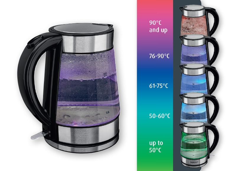 SILVERCREST KITCHEN TOOLS Glass Kettle with LED Temperature Indicator