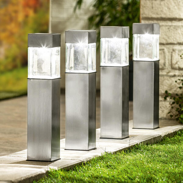 LED-Solar-Gartenlampe 4er-Set