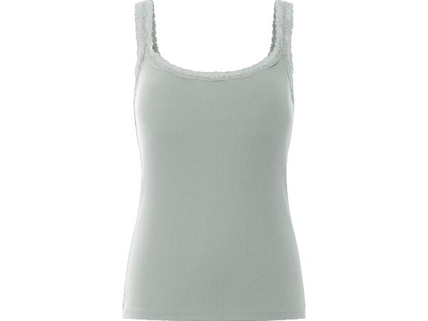 Ladies' ribbed vest tops with lace, 3 pieces