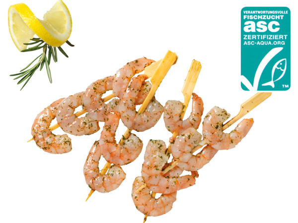 Frische ASC White Tiger Garnelenspieße
