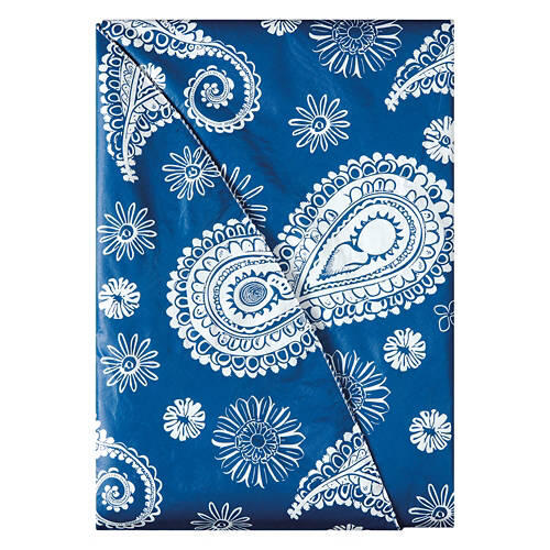 70" Round Vinyl Tablecloth - Blue Geo