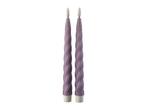Livarno Home LED Real Wax Candles - 2 Pack - Purple