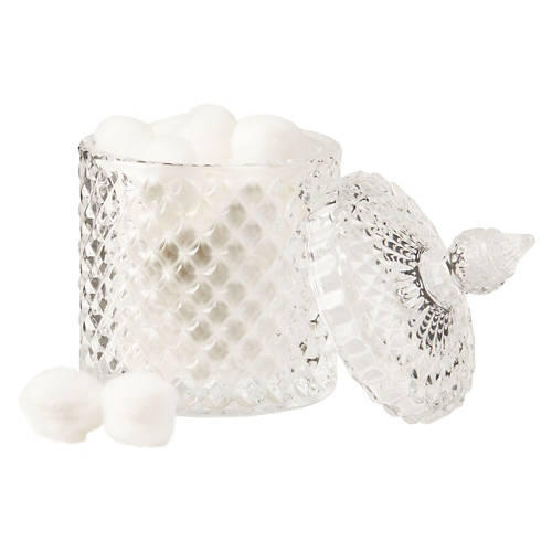 Crystal Jar with Cotton Balls, 50 count