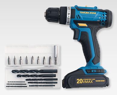 WORKZONE(R) Lithium-Ionen-Akku-Schrauber, 20 V