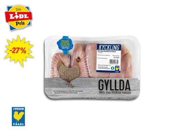 Färsk tvådelad kycklingfilé