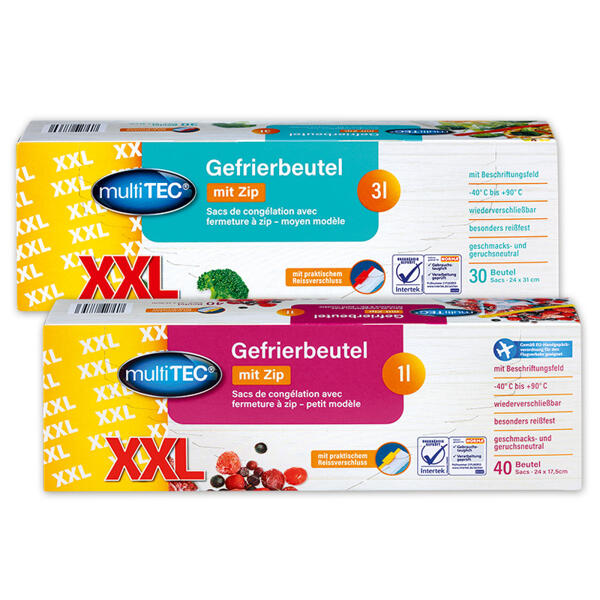 Gefrierbeutel mit Zip XXL