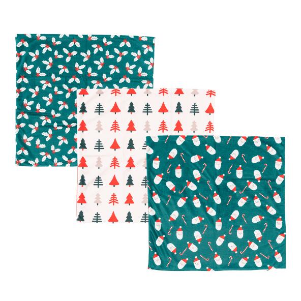 HOME CREATION(R) 				Housse de coussin de Noël, 3 pcs