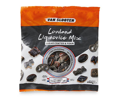 Van Slooten Lowland Liquorice Mix or Pins 200g
