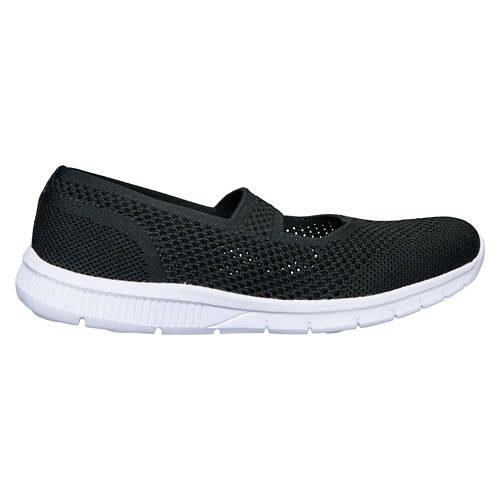 Ladies Comfort Slip on Trainer Shoes - Black, 10