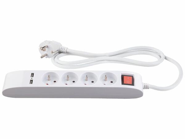 4-outlet power strip with USB ports