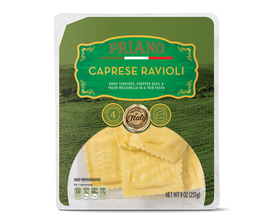 Priano Caprese or Provolone Prosciutto Pea Ravioli