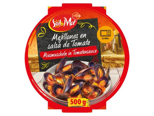 Miesmuscheln in Tomatensauce