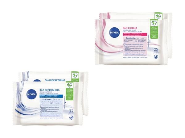 Lingettes nettoyantes 3 en 1 Nivea, pack de 2
