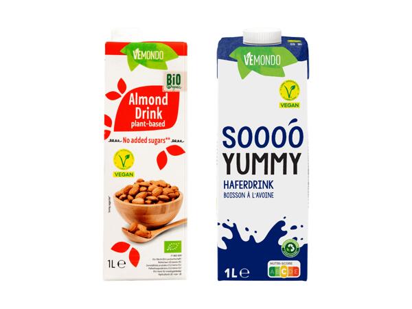 Bio-Mandeldrink ohne Zucker oder Haferdrink