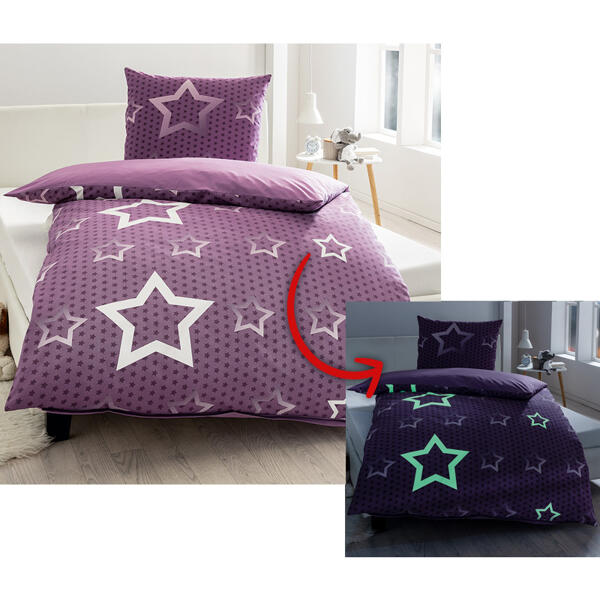 Renforcé-Wende-Bettwäsche "Glow in the dark"