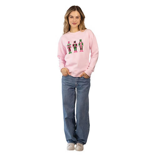 Ladies Holiday Pullover - Pink, L