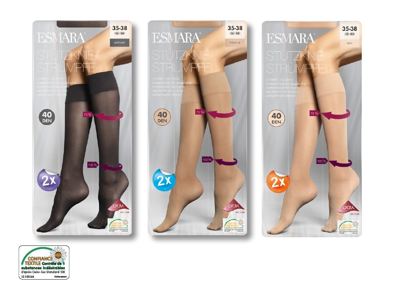 Mi-bas de contention, 2 paires