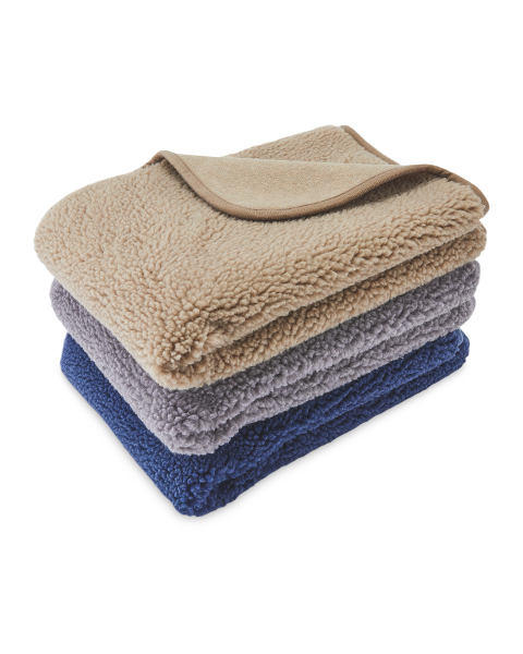 Blue Sherpa Fleece Pet Blanket