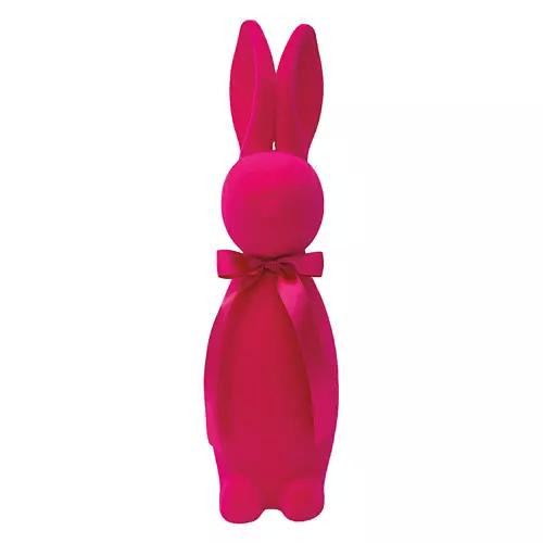 20" Tall Flocked Bunny - Bright Pink