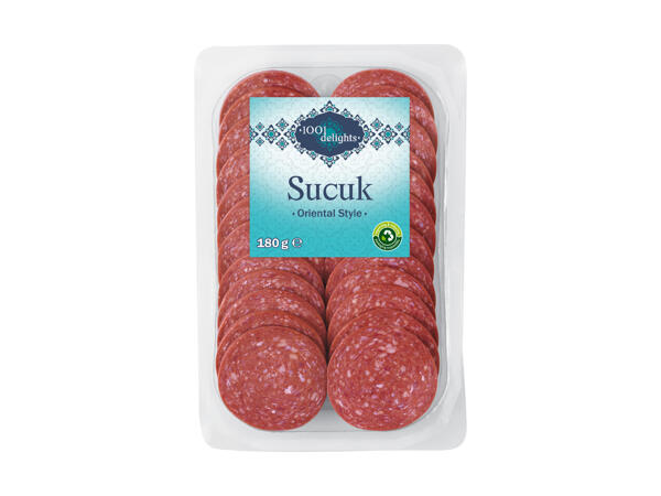 Saucisse sucuk en tranches